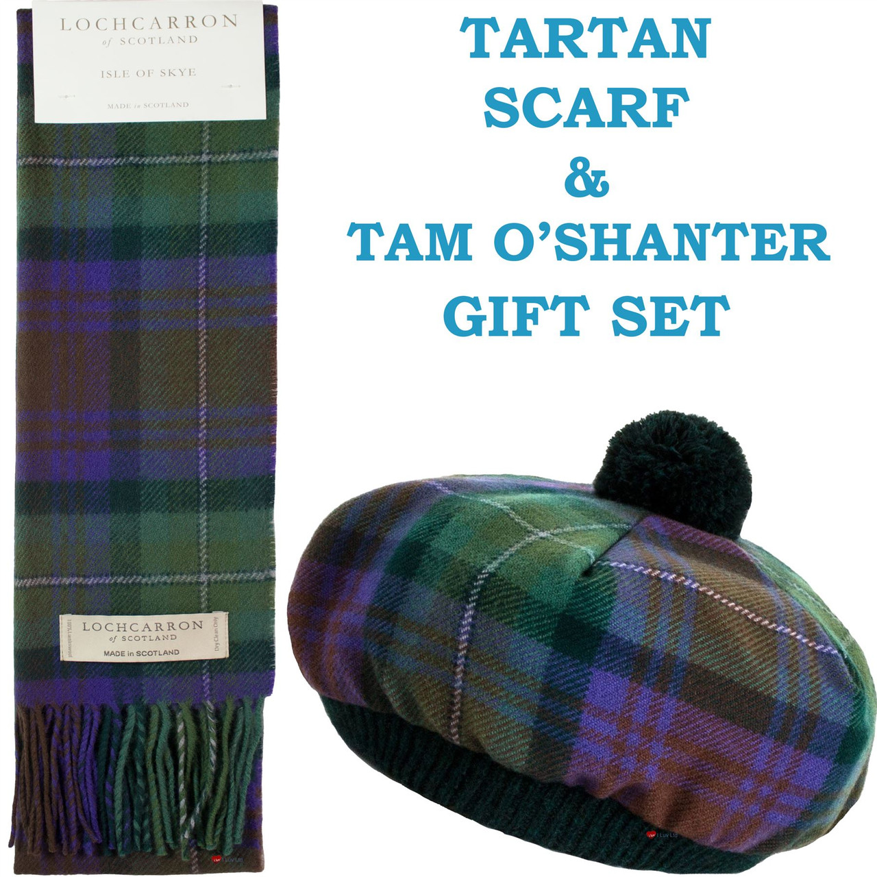 Isle Of Skye Tartan Ladies Tammy Hat & Scarf Set Lambswool