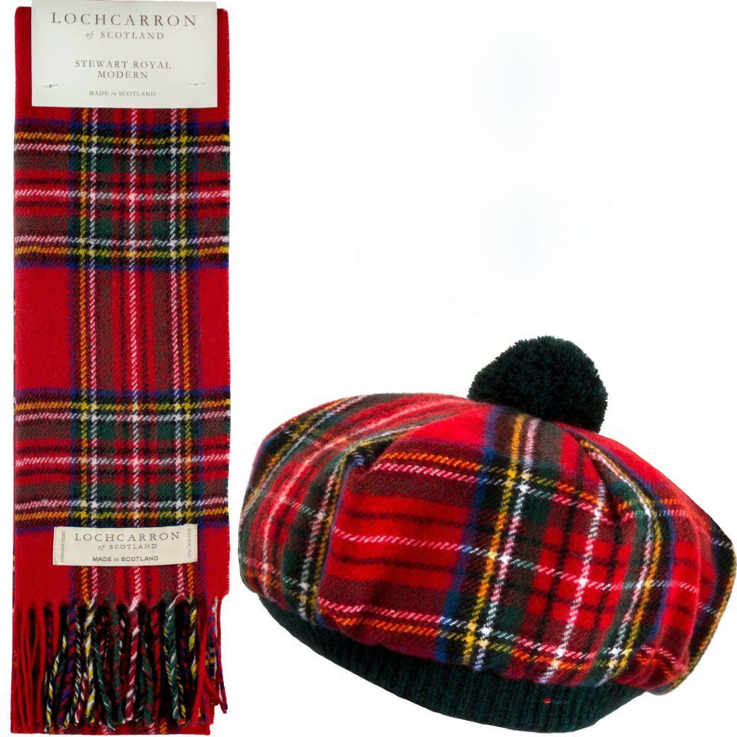 Stewart Royal Modern Tartan Ladies Tammy Hat & Scarf Set Lambswool
