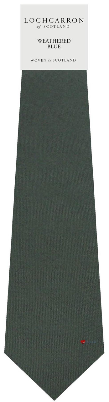 Mens Tie Weathered Blue Plain Colour Pure Wool
