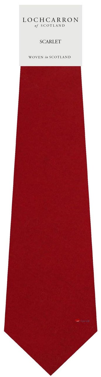 Mens Tie Scarlet Plain Colour Pure Wool