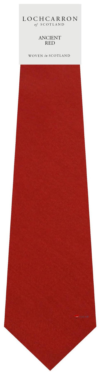 Mens Tie Ancient Red Plain Colour Pure Wool