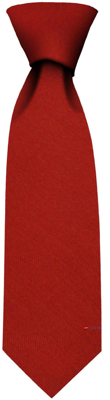 Mens Tie Ancient Red Plain Colour Pure Wool