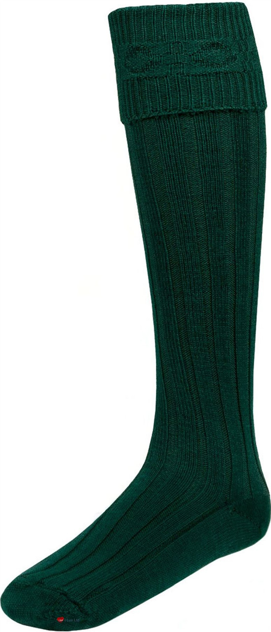 Mens Bottle Green Kilt Hose Socks