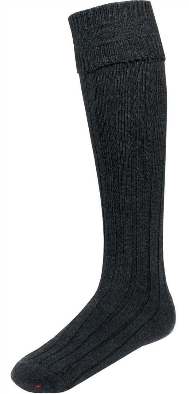 Mens Charcoal Kilt Hose Socks
