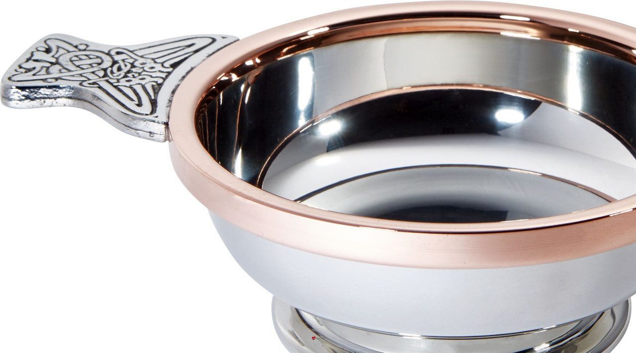Large Scottish Quaich 115mmwith Copper Rim Cup of Friendship Ideal Christening Gift