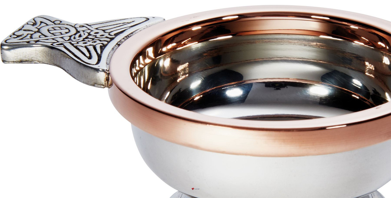 Small Scottish Quaich 70mm with Copper Rim Cup of Friendship Ideal Christening Gift