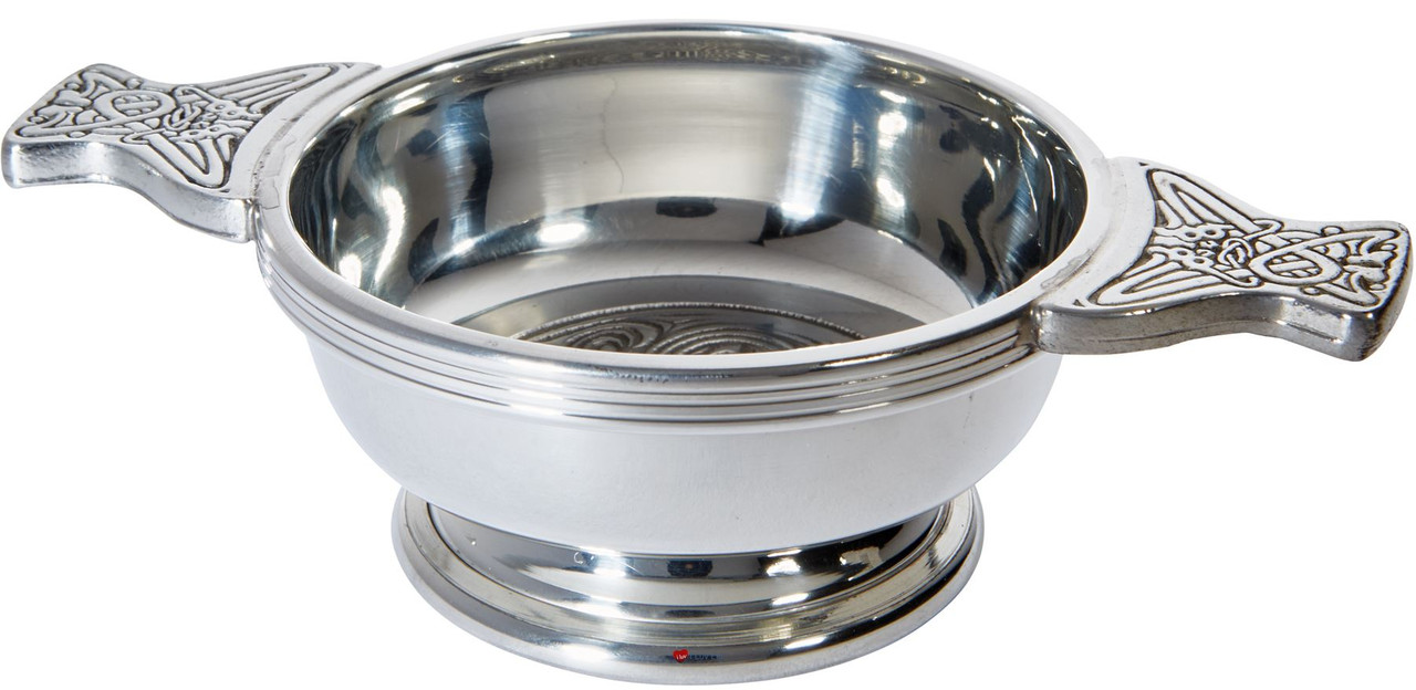 Scottish Celtic Pewter Quaich Bowl Standard Kells Design Whisky Tasting Bowl Loving Cup Burns Night