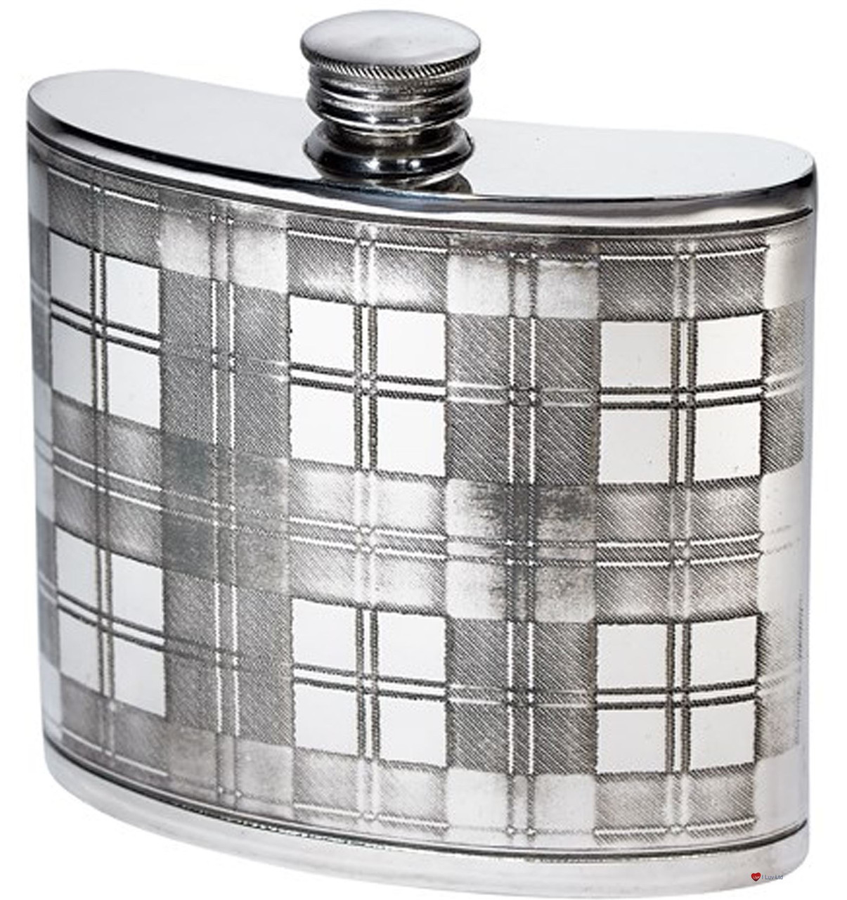 Whisky Hip Flask 6oz Kidney Shape Tartan Design