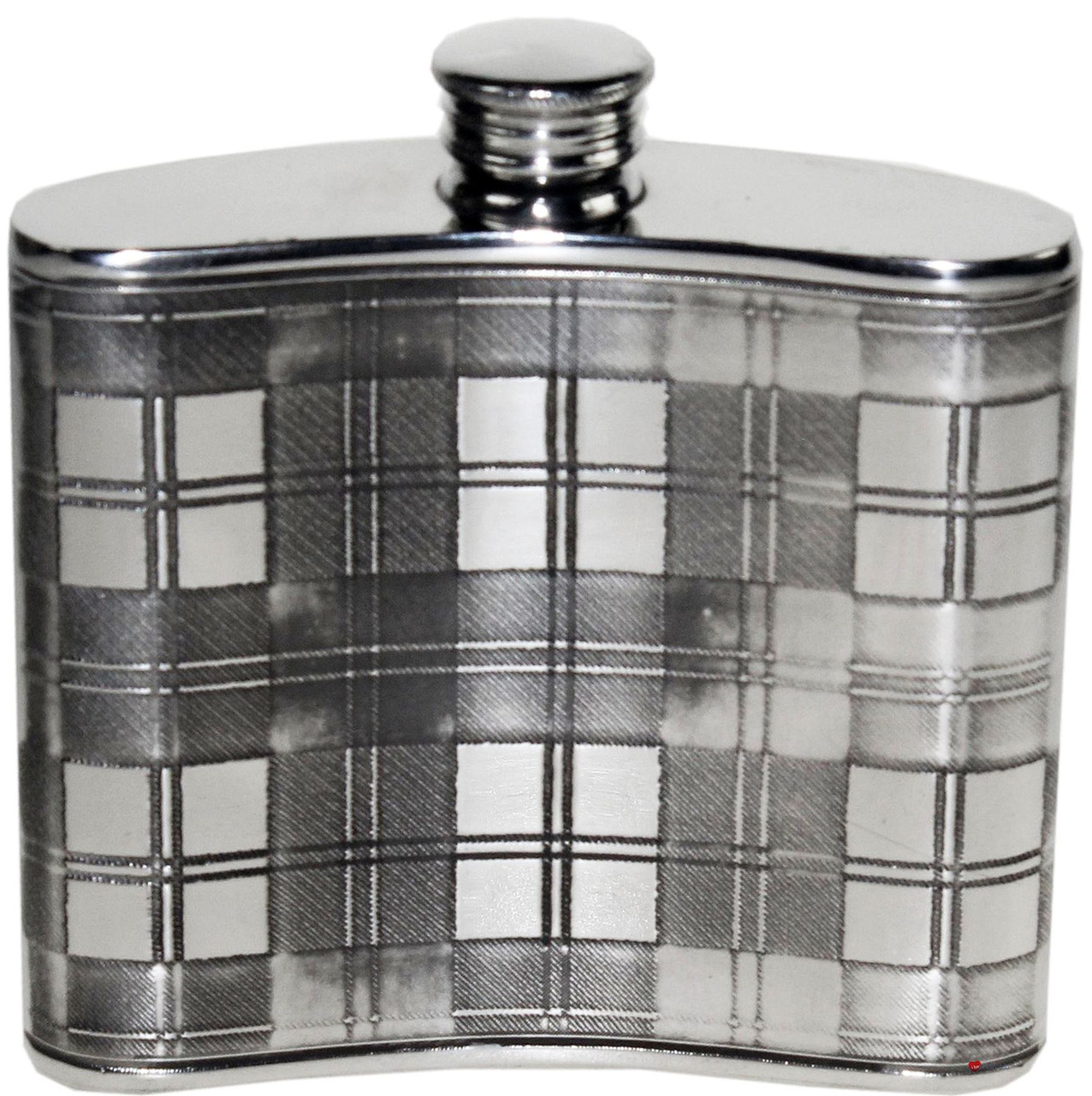 Whisky Hip Flask 6oz Kidney Shape Tartan Design
