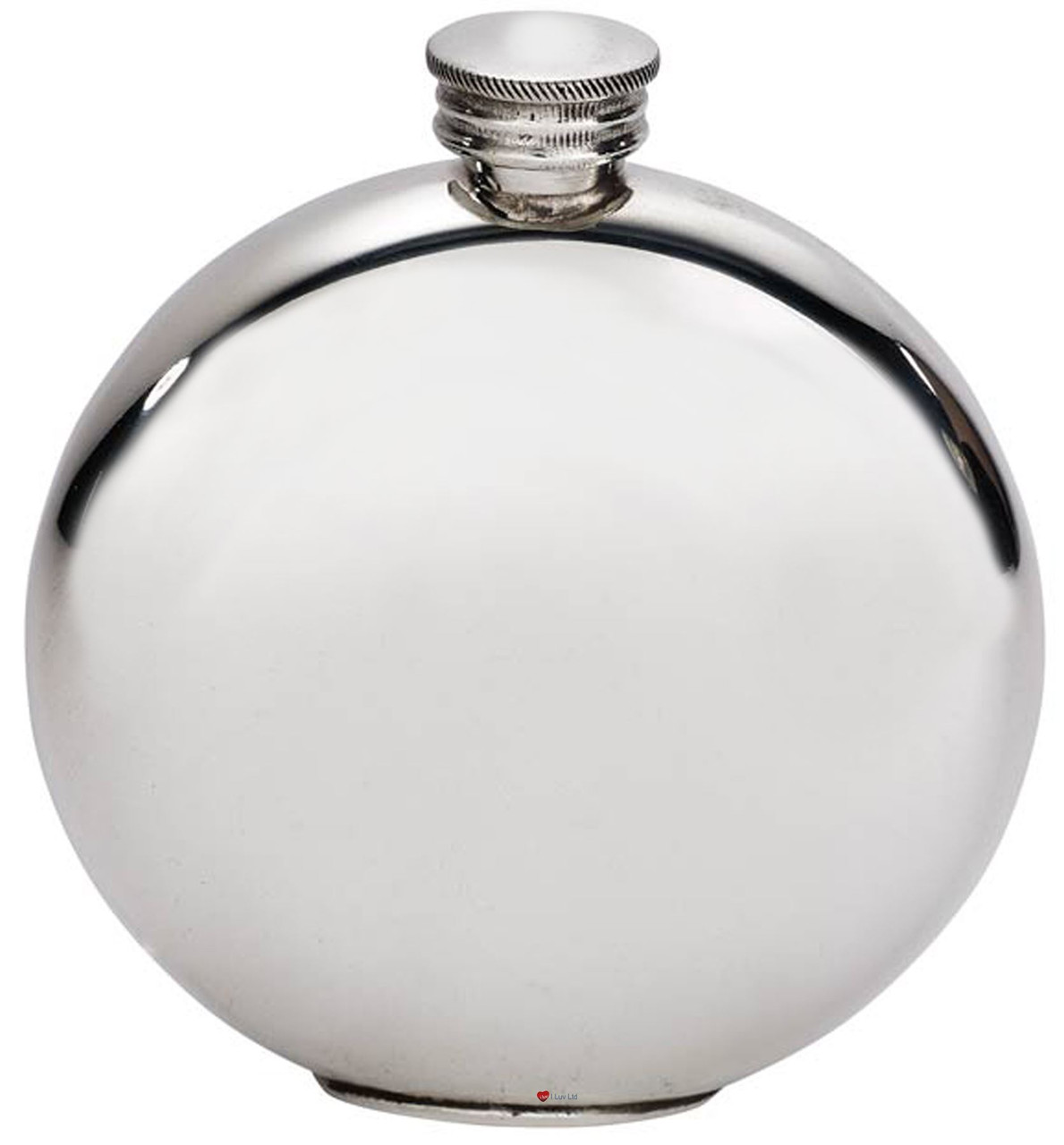 Round Pewter Hip Flask Scottish Thistle Picture 6oz Ideal for Engraving