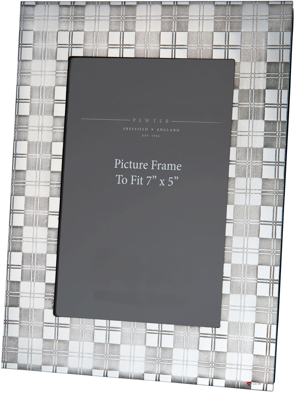 Pewter 7" x 5" Photo Frame Holder Ideal Gift Scottish Tartan Pattern