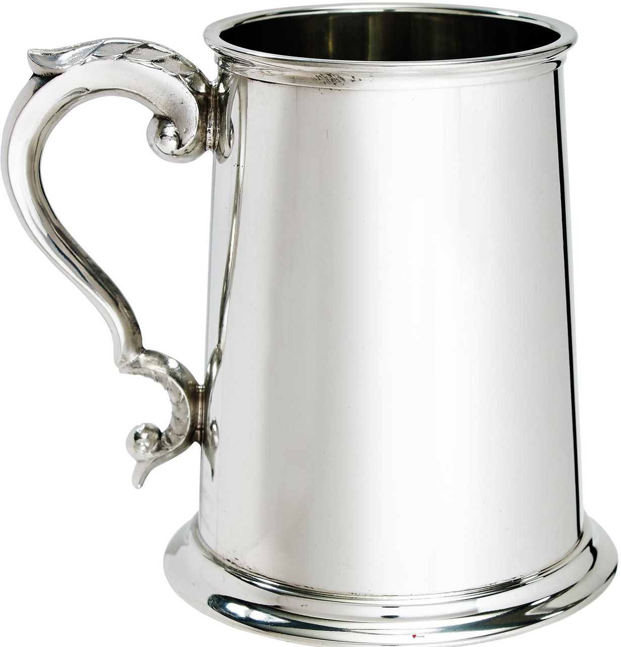 Pewter Tankard 1 Pint Embossed Rampant Lion In Shield Scotland Ornate Handle Ideal For Engraving