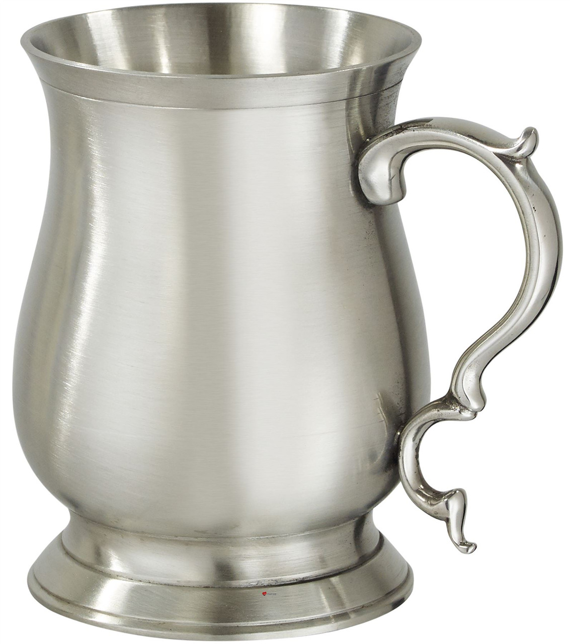 Extra Heavy Hand Cast Half Pint Abbey Bell Satin Pewter Tankard