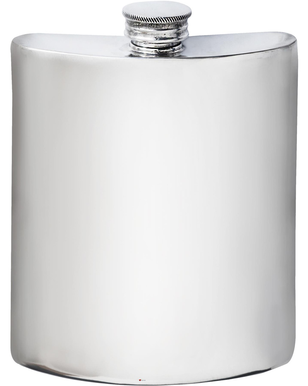Kidney Shape Flask 6oz Pewter in Plain Polished Finish