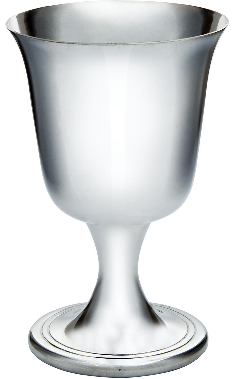 Small Bell Spun Pewter Goblet 110mm Bright with Feature Touchmark