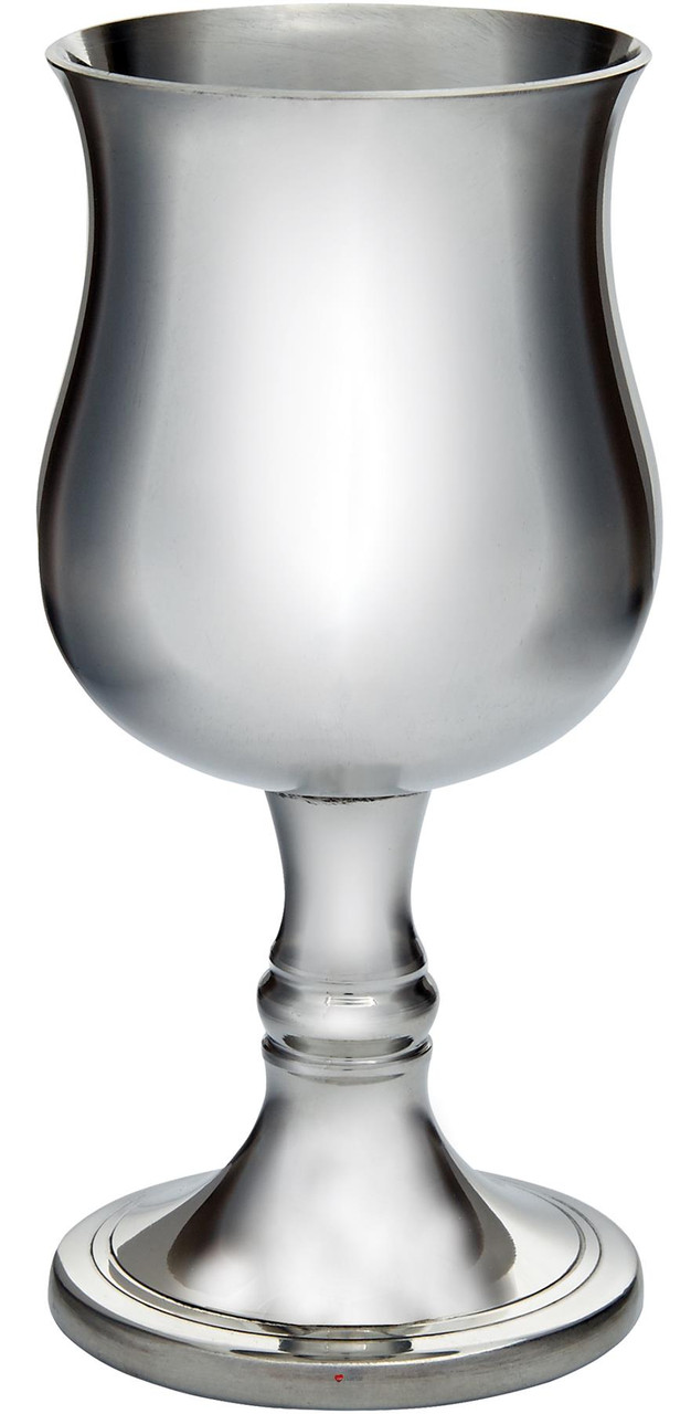Large Georgian Pewter Goblet 150mm Bright with Feature Touchmark