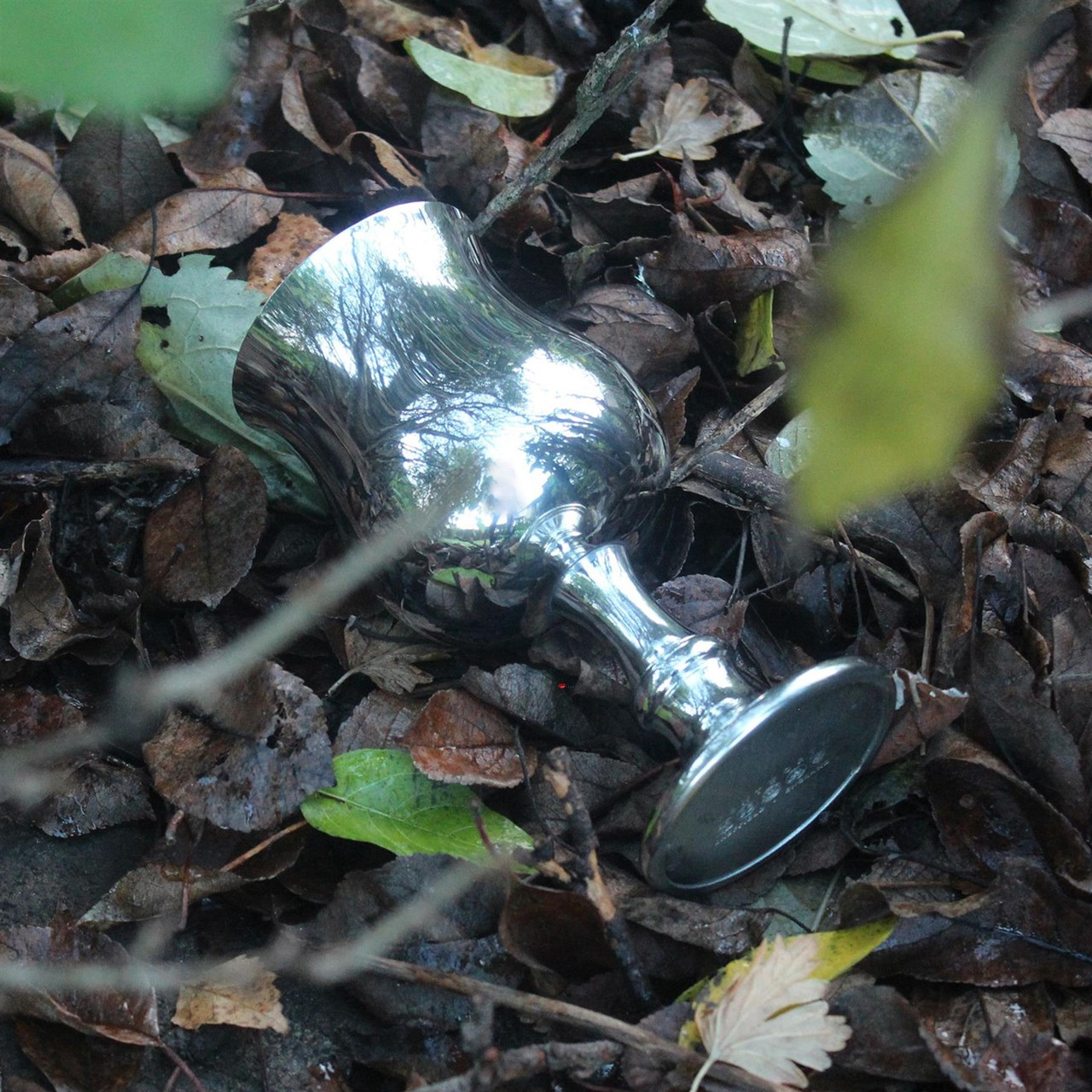 Large Georgian Pewter Goblet 150mm Bright with Feature Touchmark