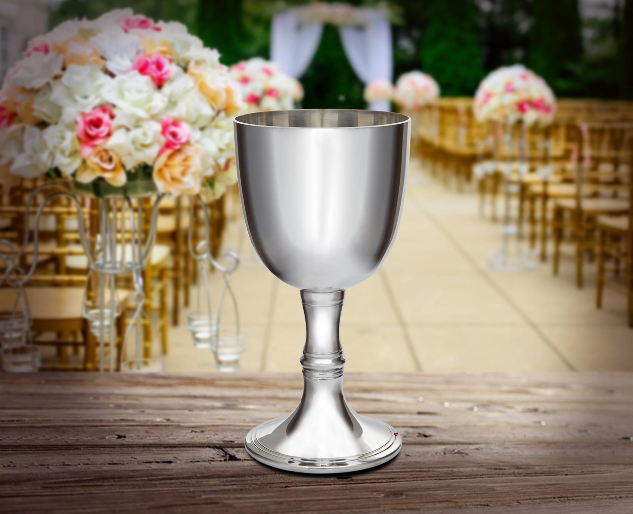 Large Red Wine Pewter Goblet 140mm 450ml Capacity