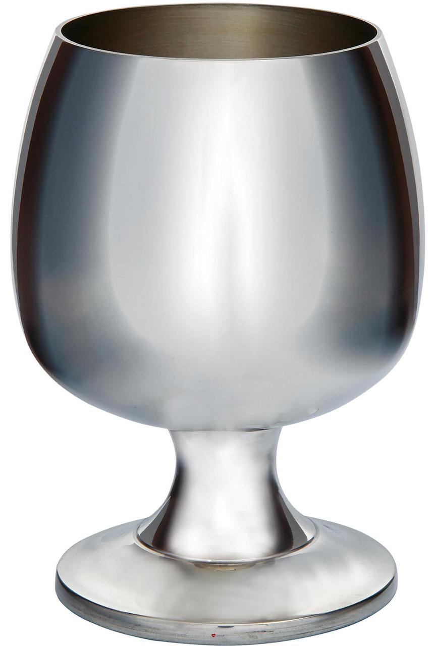 Large Pewter Brandy Goblet 160mm Bright Polished Finish