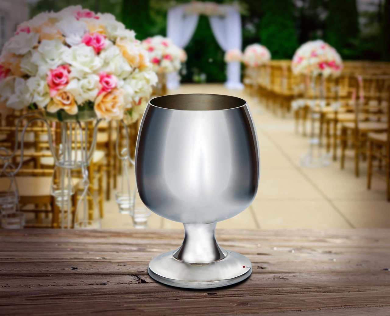 Large Pewter Brandy Goblet 160mm Bright Polished Finish
