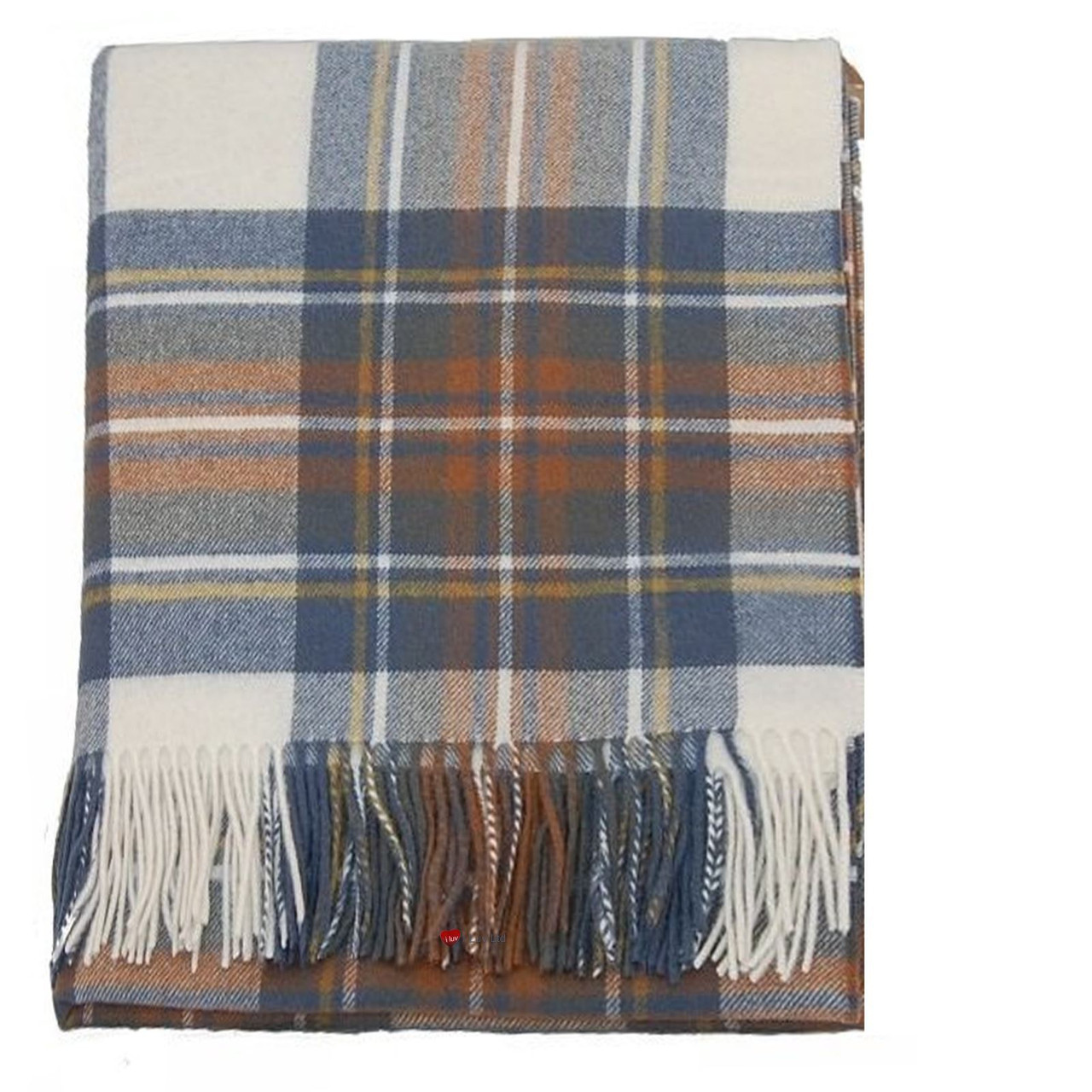 Highland Scottish Wool Blanket Tartan Throw 175cm x 157 cm (69" x 62") Plaid Outdoor Picnic Blanket