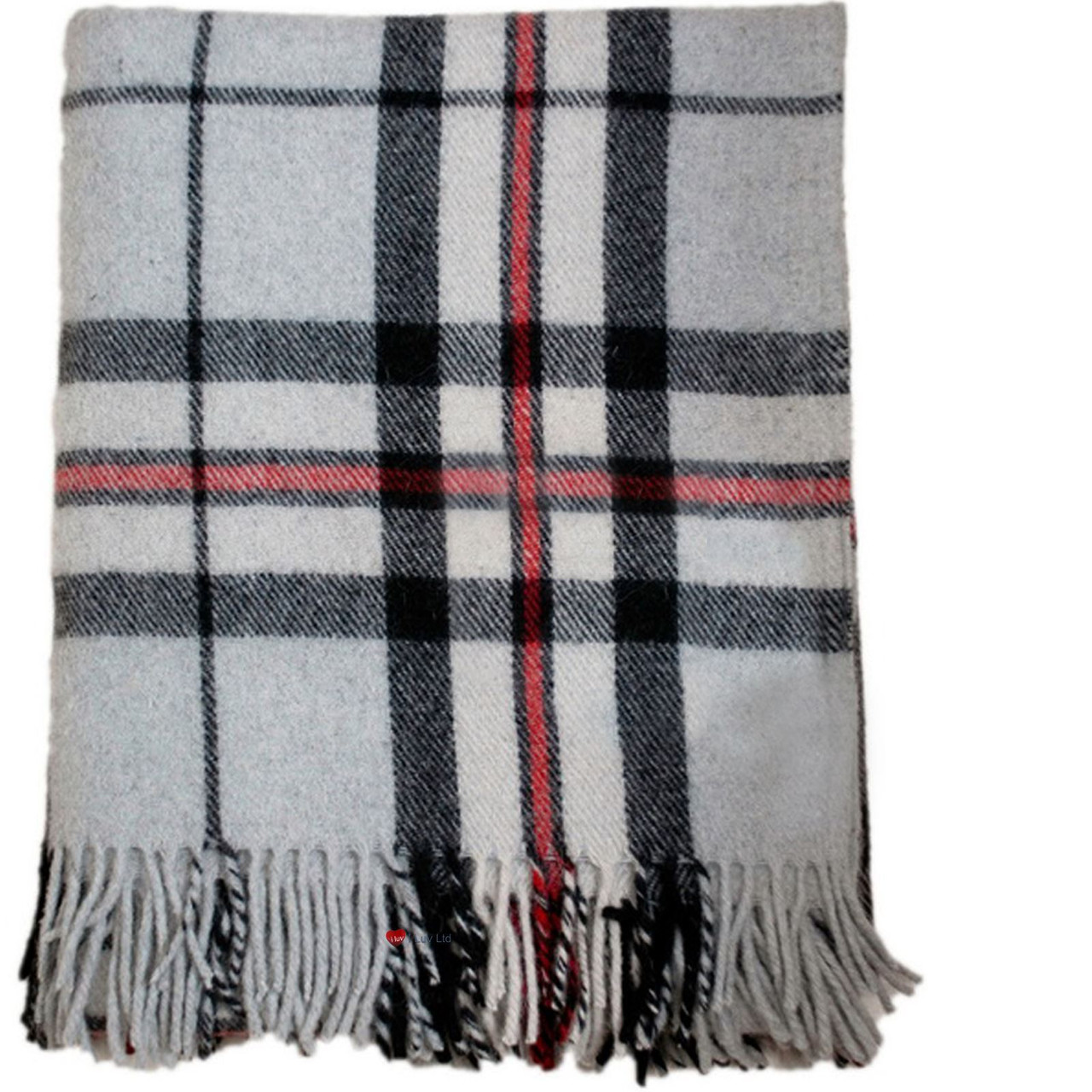 Highland Scottish Wool Blanket Tartan Throw 175cm x 157 cm (69" x 62") Plaid Outdoor Picnic Blanket