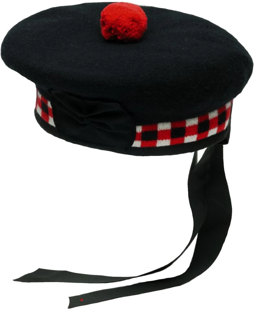 Balmoral Black Red Diced Hat