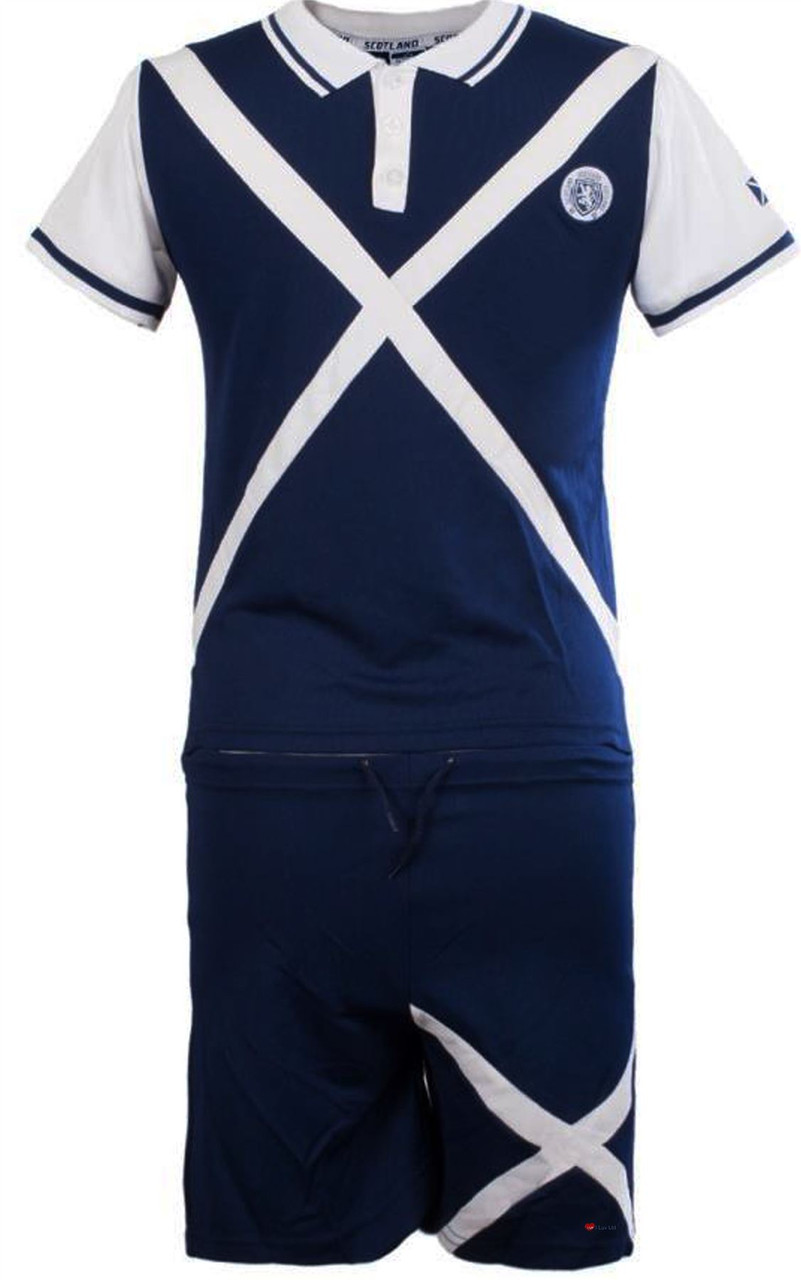 Kids Saltire Scotland Football Top Navy