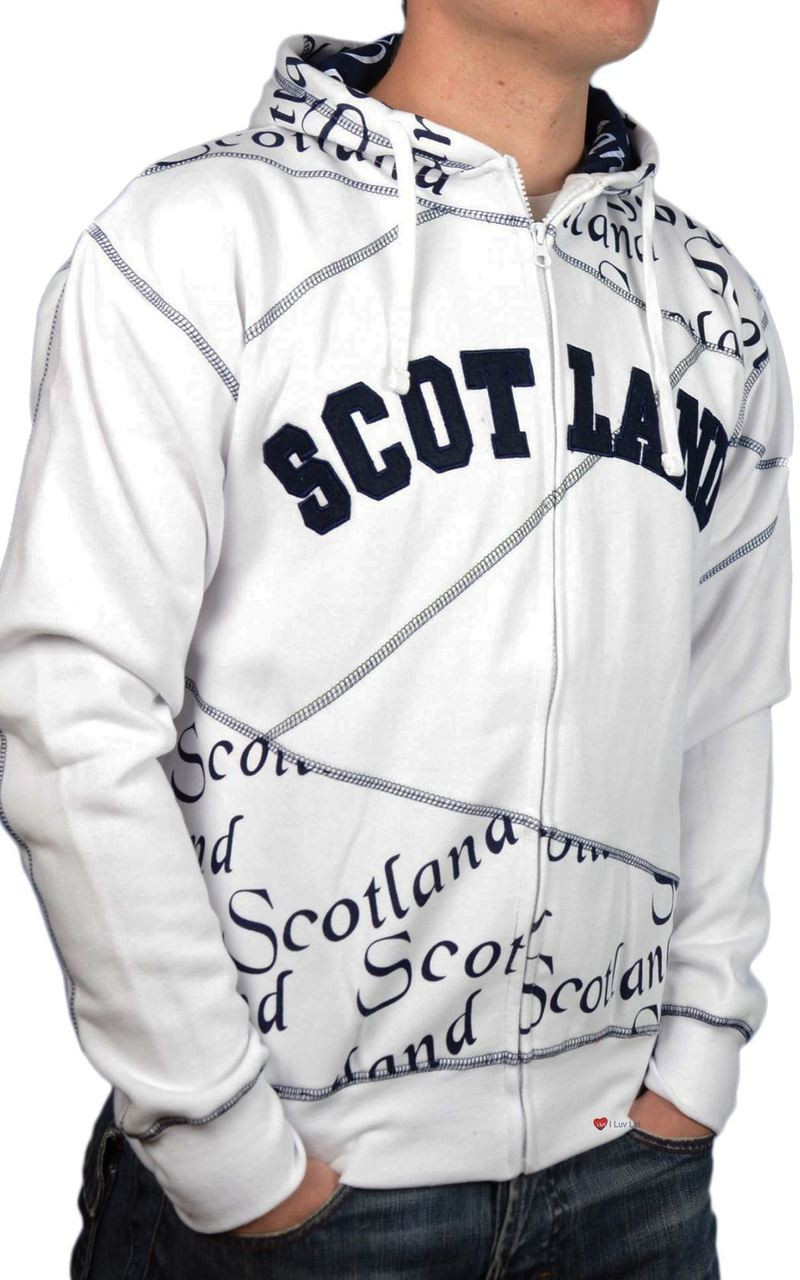 Zipper Top Scotland Scroll Hoodie