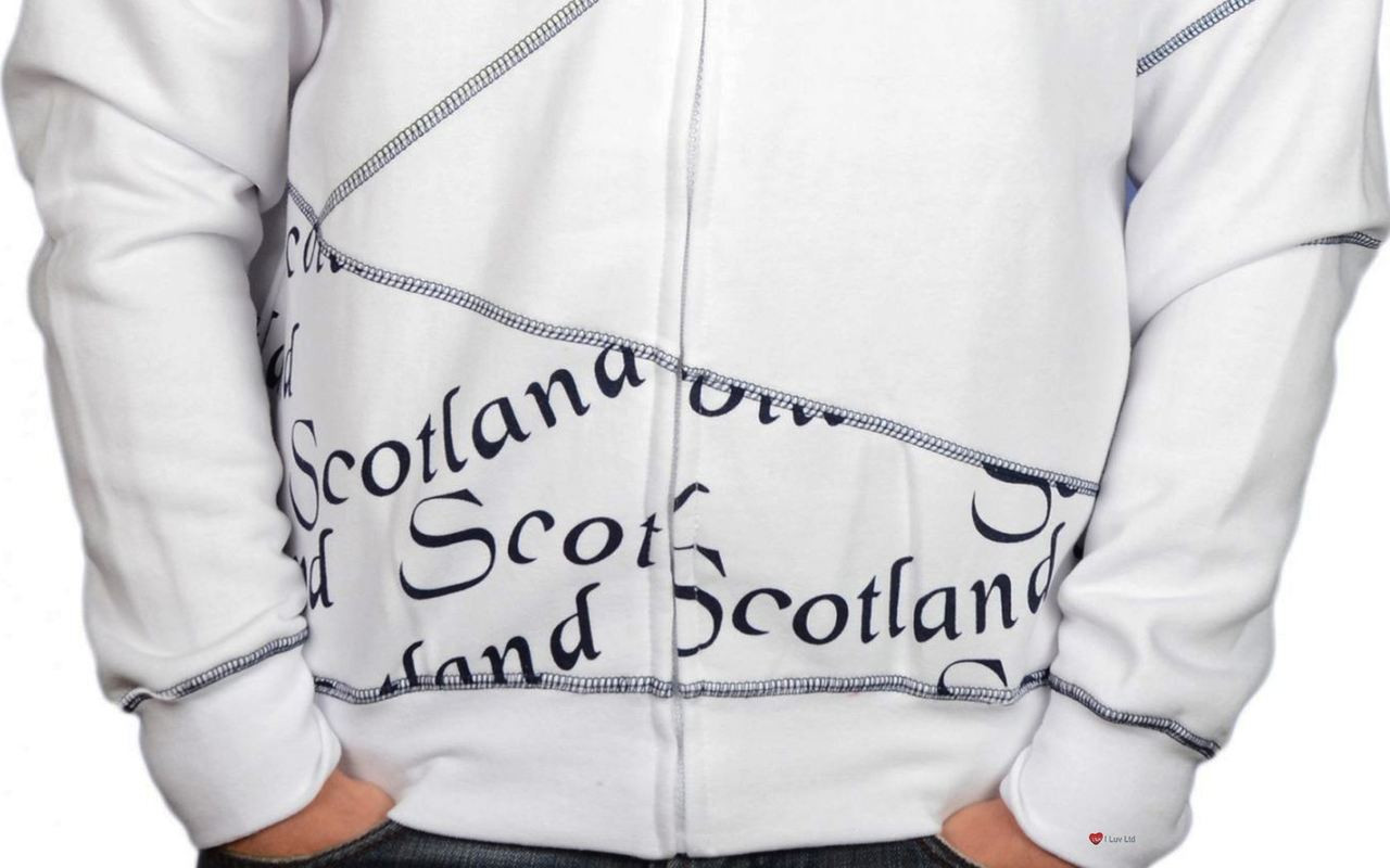 Zipper Top Scotland Scroll Hoodie