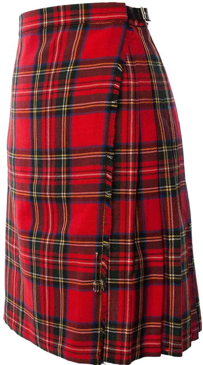 12oz Ladies Knee Length Kilt Royal Stewart Tartan Polyester Mix