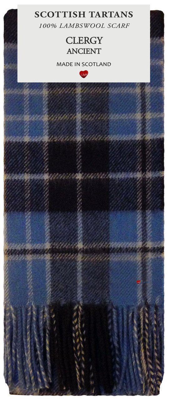 Mens Scarf & Tie Gift Set Wool Tie Clergy Ancient Tartan Plaid Design 100% Lambswool Scarf