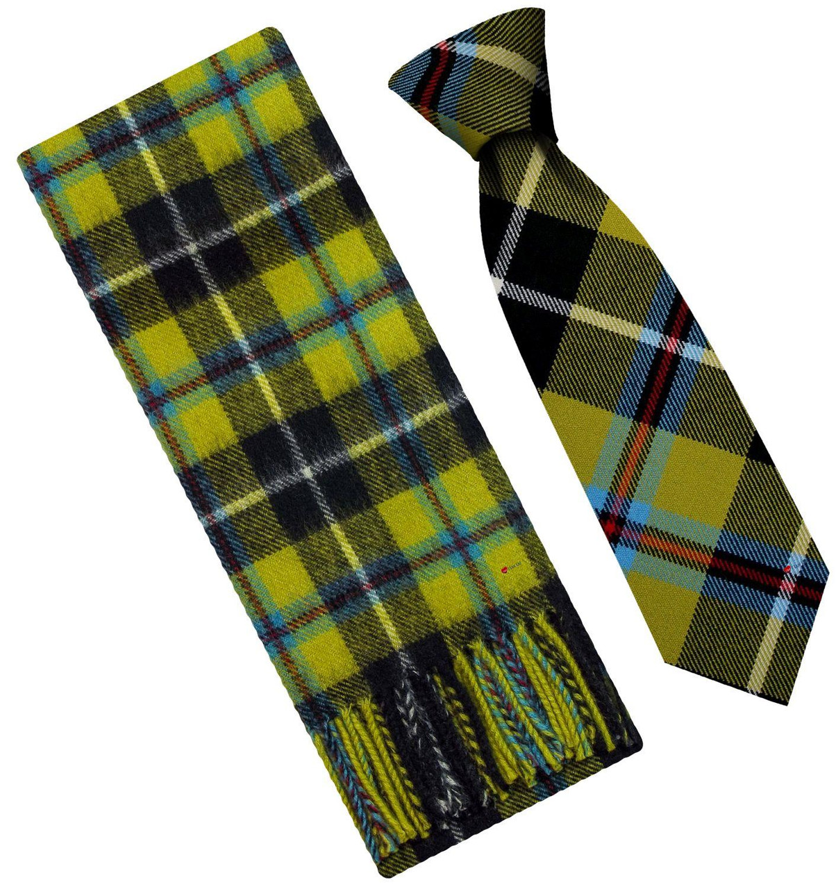 Mens Scarf & Tie Gift Set Wool Tie Cornish National Tartan Plaid Design 100% Lambswool Scarf