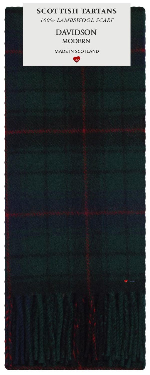 Mens Scarf & Tie Gift Set Wool Tie Davidson Modern Tartan Plaid Design 100% Lambswool Scarf