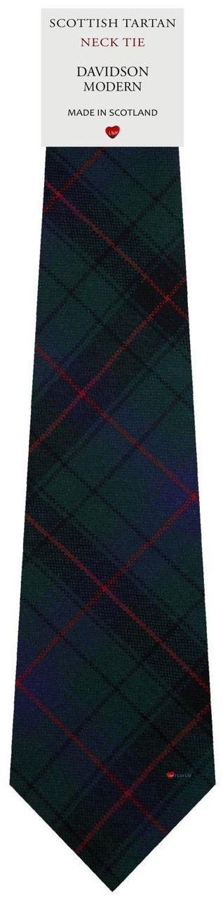 Mens Scarf & Tie Gift Set Wool Tie Davidson Modern Tartan Plaid Design 100% Lambswool Scarf