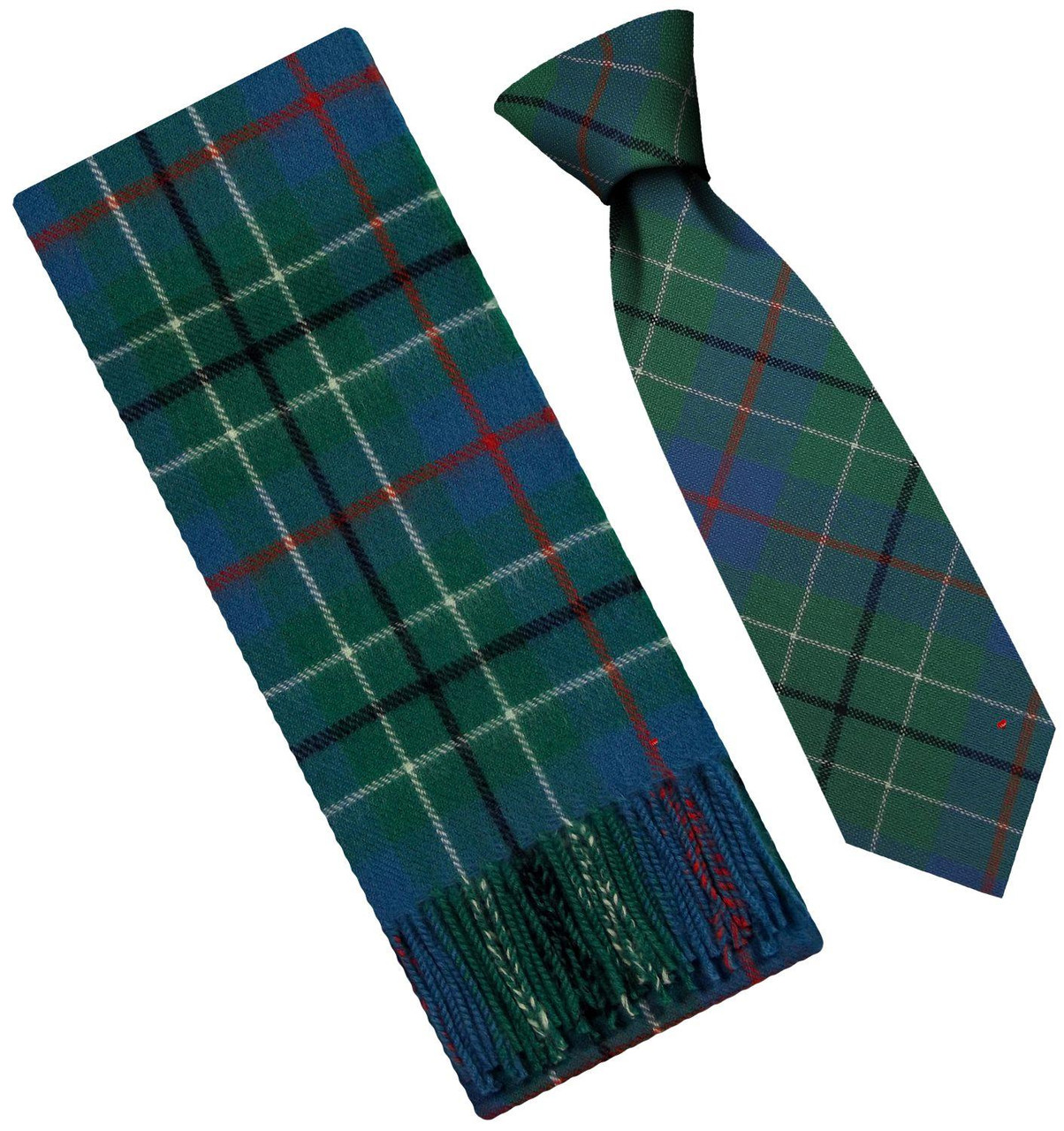 Mens Scarf & Tie Gift Set Wool Tie Duncan Ancient Tartan Plaid Design 100% Lambswool Scarf