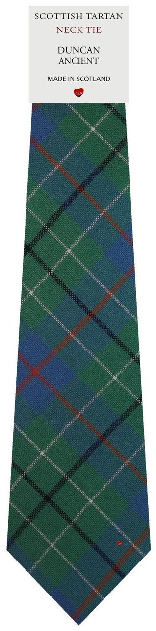 Mens Scarf & Tie Gift Set Wool Tie Duncan Ancient Tartan Plaid Design 100% Lambswool Scarf