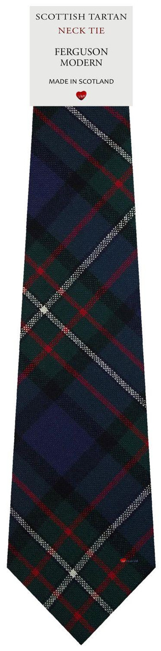Mens Scarf & Tie Gift Set Wool Tie Ferguson Modern Tartan Plaid Design 100% Lambswool Scarf