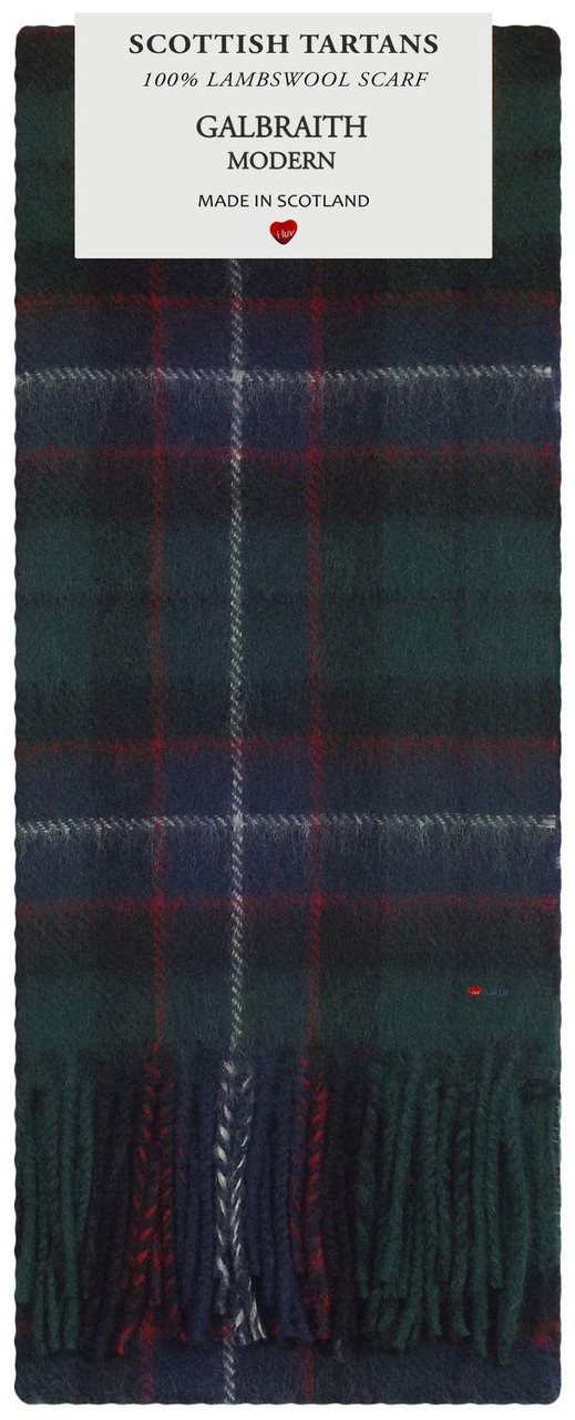 Mens Scarf & Tie Gift Set Wool Tie Galbraith Modern Tartan Plaid Design 100% Lambswool Scarf