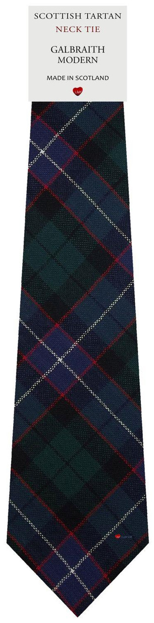 Mens Scarf & Tie Gift Set Wool Tie Galbraith Modern Tartan Plaid Design 100% Lambswool Scarf