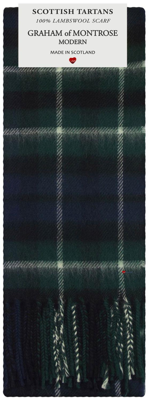 Mens Scarf & Tie Gift Set Wool Tie Graham Of Montrose Modern Tartan Plaid Design 100% Lambswool Scarf