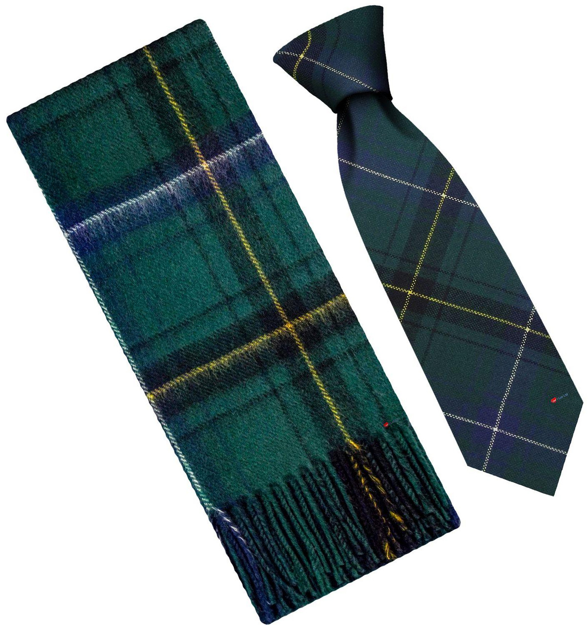 Mens Scarf & Tie Gift Set Wool Tie Henderson Modern Tartan Plaid Design 100% Lambswool Scarf