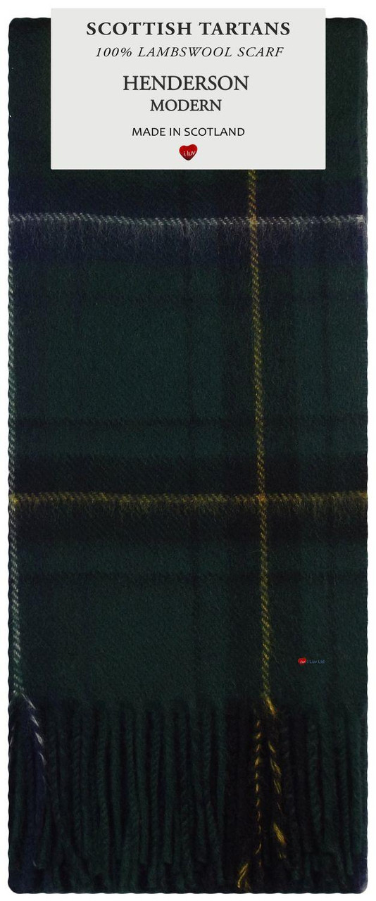 Mens Scarf & Tie Gift Set Wool Tie Henderson Modern Tartan Plaid Design 100% Lambswool Scarf