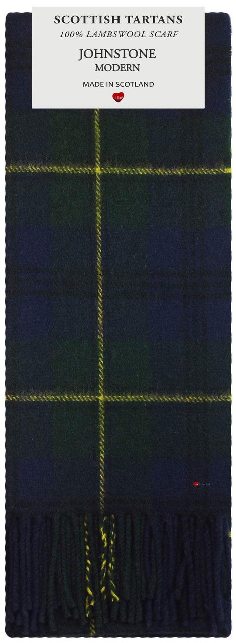 Mens Scarf & Tie Gift Set Wool Tie Johnstone Modern Tartan Plaid Design 100% Lambswool Scarf