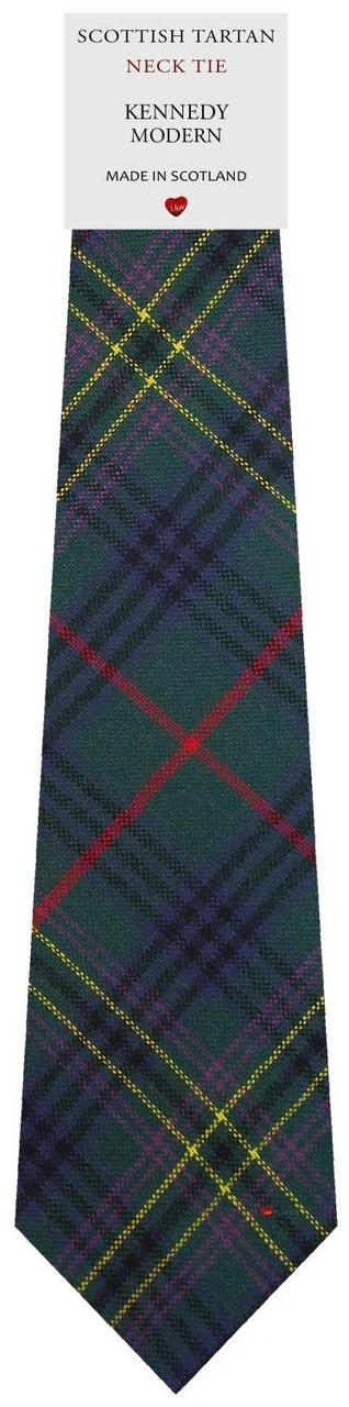 Mens Scarf & Tie Gift Set Wool Tie Kennedy Modern Tartan Plaid Design 100% Lambswool Scarf