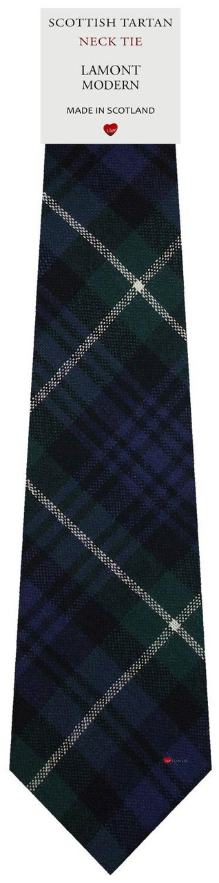 Mens Scarf & Tie Gift Set Wool Tie Lamont Modern Tartan Plaid Design 100% Lambswool Scarf