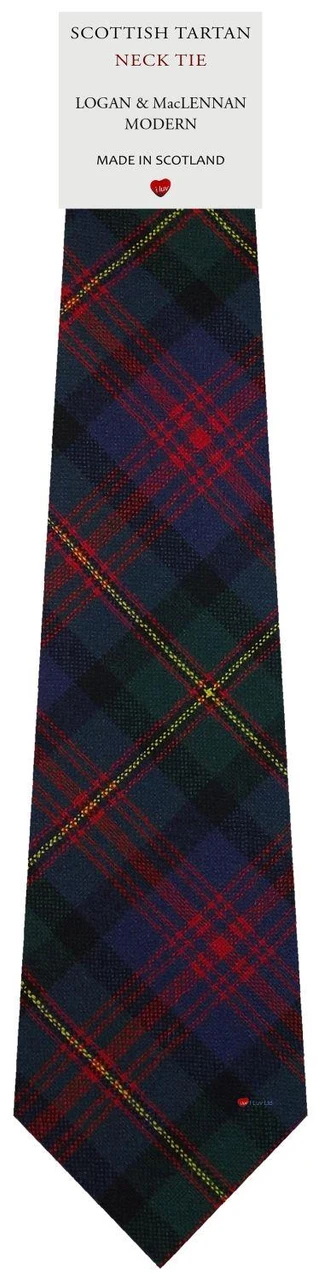 Mens Scarf & Tie Gift Set Wool Tie Logan & MacLennan Tartan Plaid Design 100% Lambswool Scarf