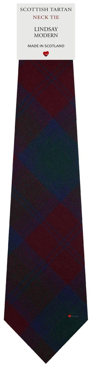 Mens Scarf & Tie Gift Set Wool Tie Lindsay Modern Tartan Plaid Design 100% Lambswool Scarf