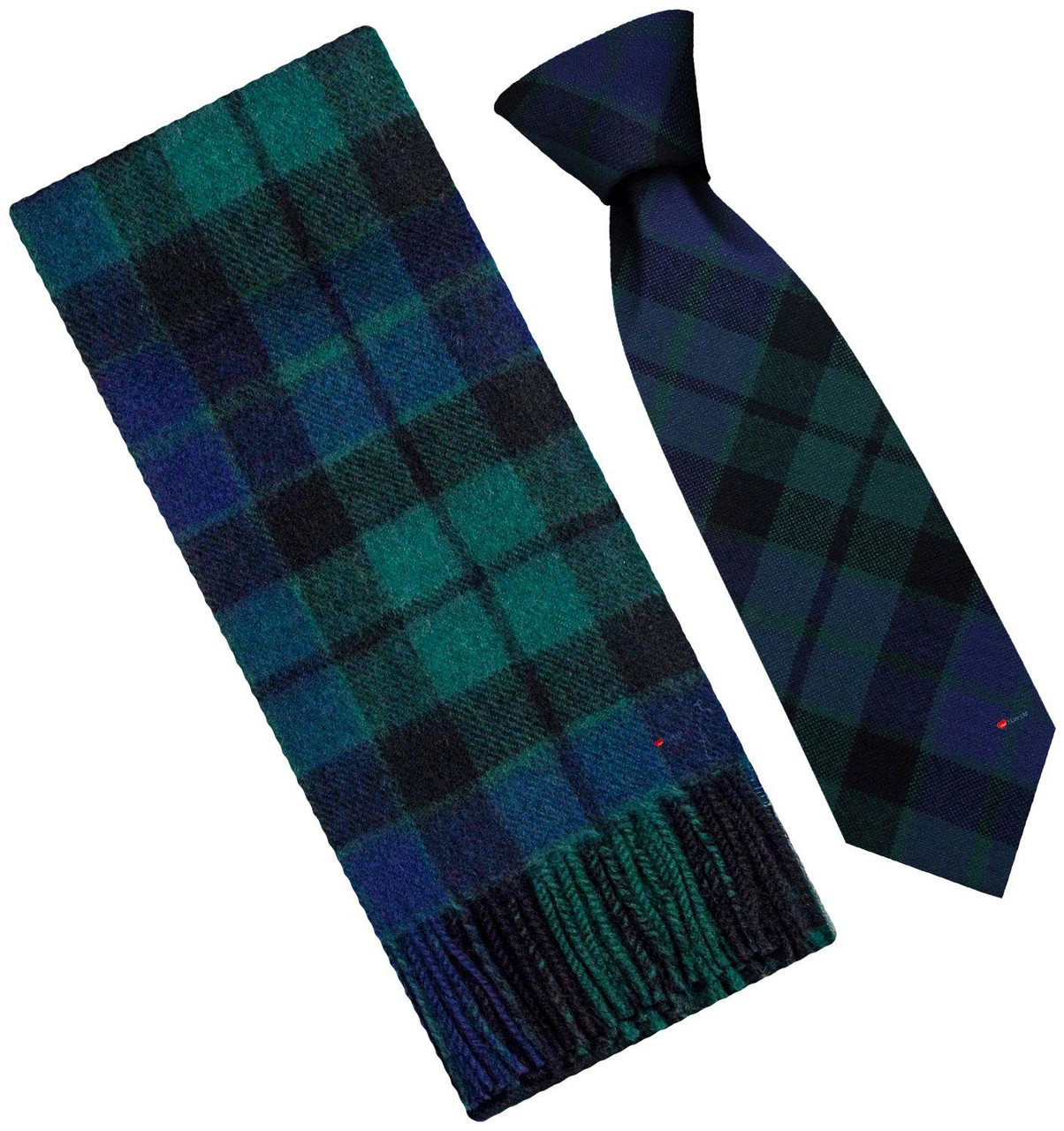 Mens Scarf & Tie Gift Set Wool Tie MacKay Modern Tartan Plaid Design 100% Lambswool Scarf