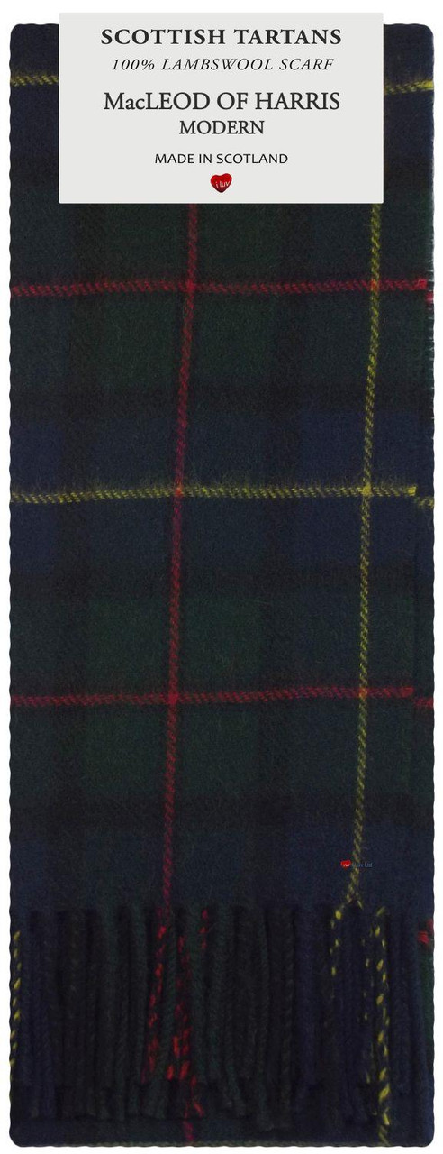 MacLeod Of Harris Modern Tartan Plaid 100% Lambswool Scarf & Tie Gift Set
